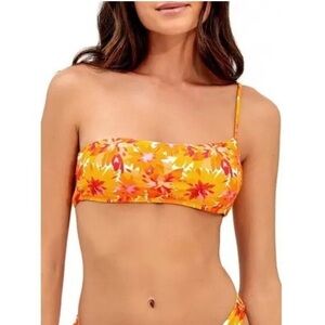 “VIX PAULA HERMANNY” Lowana Ana Floral One Shoulder Bandeau Bikini Top